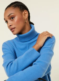 Maison Montagut Pulls>Pull Col Roule A Fentes En Cachemire 4 Fils - Adena
