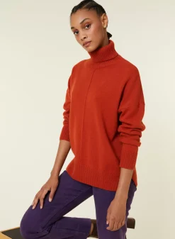 Maison Montagut Pulls>Pull Col Roule A Fentes En Cachemire 4 Fils - Adena