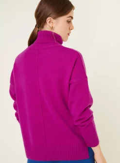 Maison Montagut Pulls>Pull Col Roule A Fentes En Cachemire 4 Fils - Adena