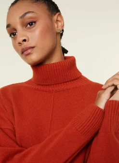 Maison Montagut Pulls>Pull Col Roule A Fentes En Cachemire 4 Fils - Adena