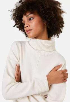 Maison Montagut Pulls>Pull Col Roule A Fentes En Cachemire 4 Fils - Adena