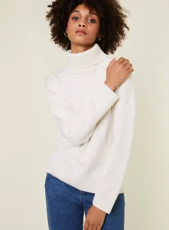 Maison Montagut Pulls>Pull Col Roule A Fentes En Cachemire 4 Fils - Adena