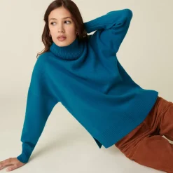 Maison Montagut Pulls>Pull Col Roule A Fentes En Cachemire 4 Fils - Adena