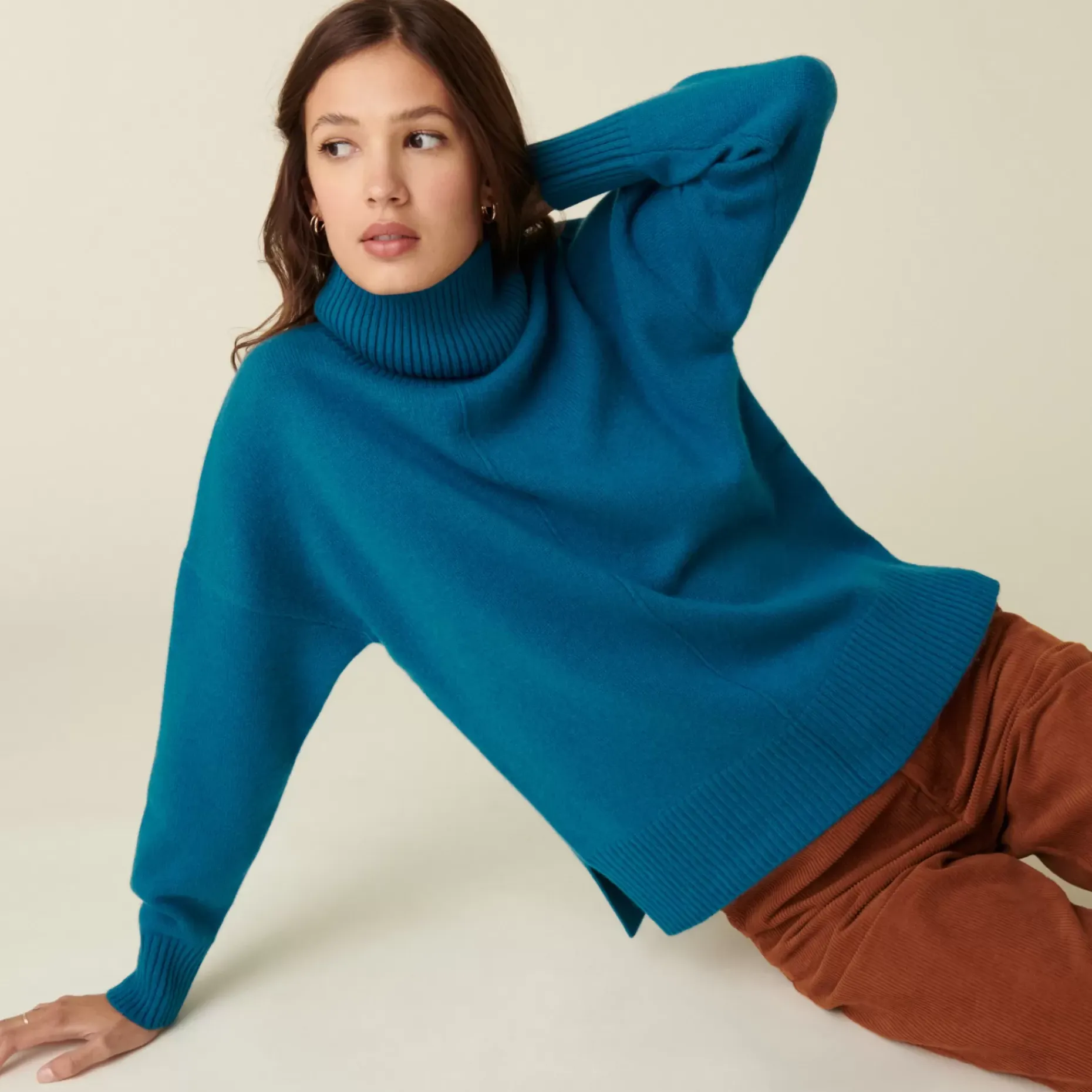 Maison Montagut Pulls>Pull Col Roule A Fentes En Cachemire 4 Fils - Adena