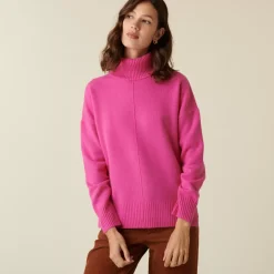 Maison Montagut Pulls>Pull Col Roule A Fentes En Cachemire 4 Fils - Adena