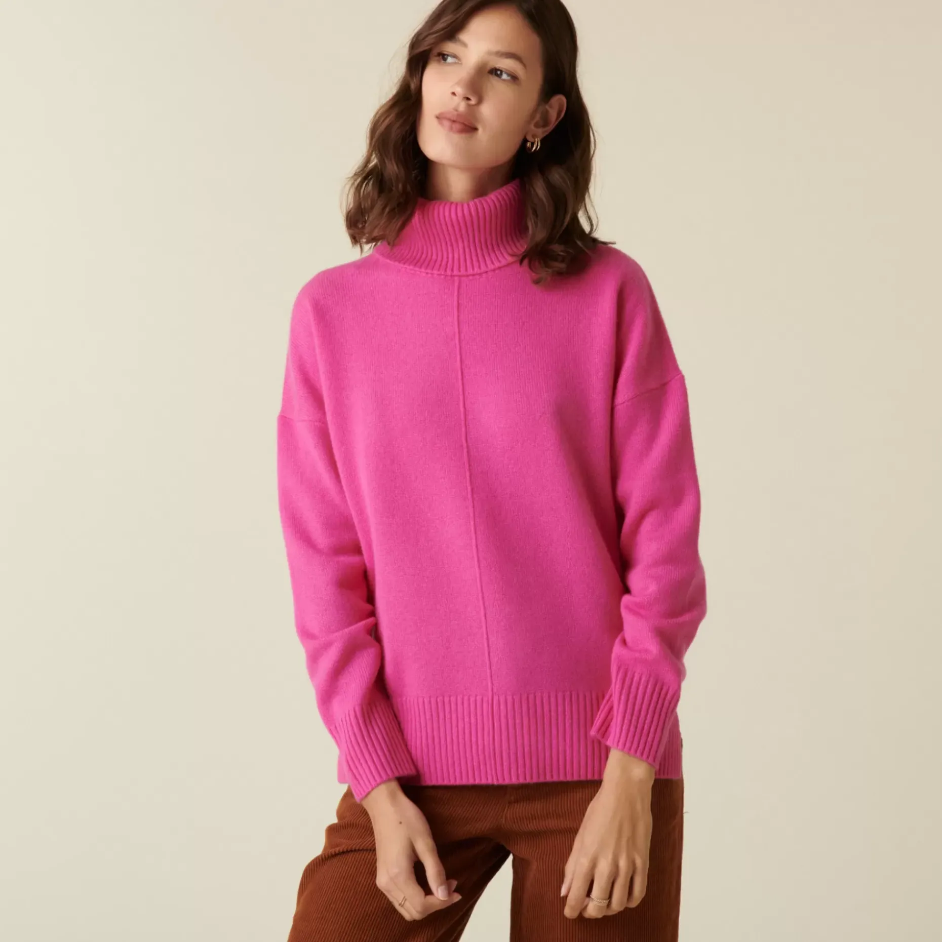Maison Montagut Pulls>Pull Col Roule A Fentes En Cachemire 4 Fils - Adena