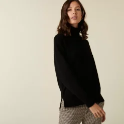 Maison Montagut Pulls>Pull Col Roule A Fentes En Cachemire 4 Fils - Adena