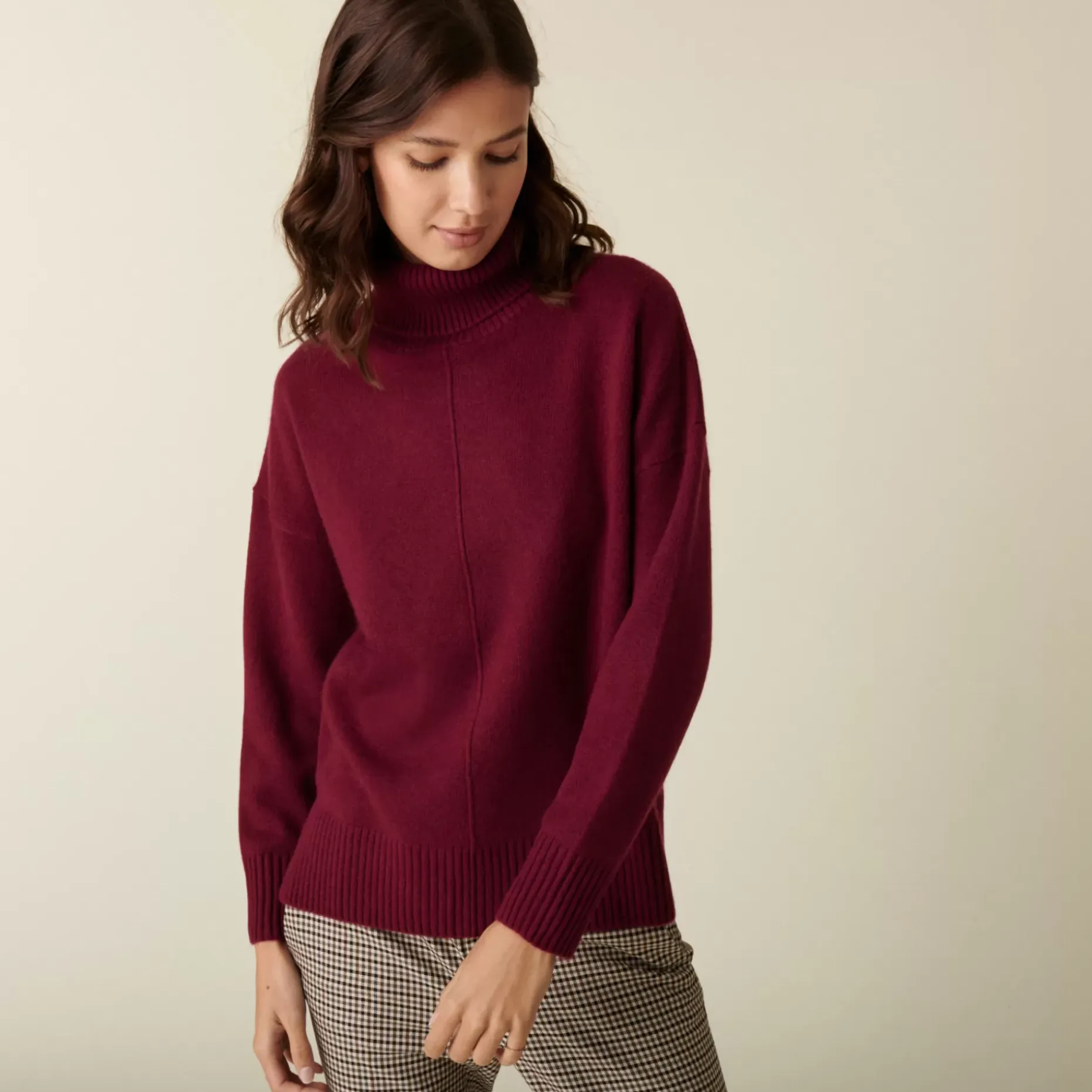 Maison Montagut Pulls>Pull Col Roule A Fentes En Cachemire 4 Fils - Adena