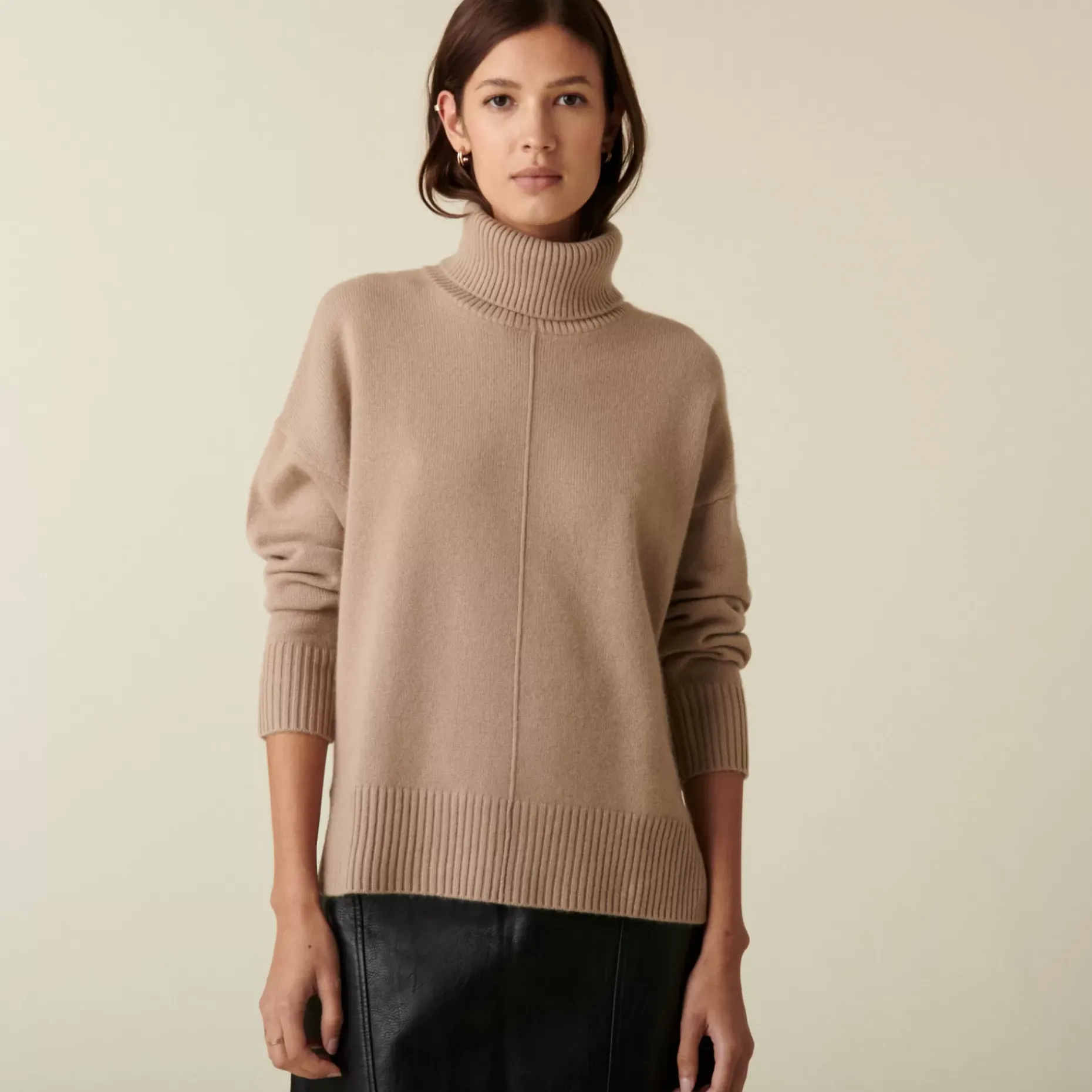 Maison Montagut Pulls>Pull Col Roule A Fentes En Cachemire 4 Fils - Adena
