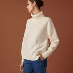 Maison Montagut Pulls>Pull Col Roule A Fentes En Cachemire 4 Fils - Adena