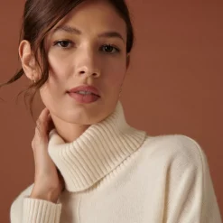 Maison Montagut Pulls>Pull Col Roule A Fentes En Cachemire 4 Fils - Adena