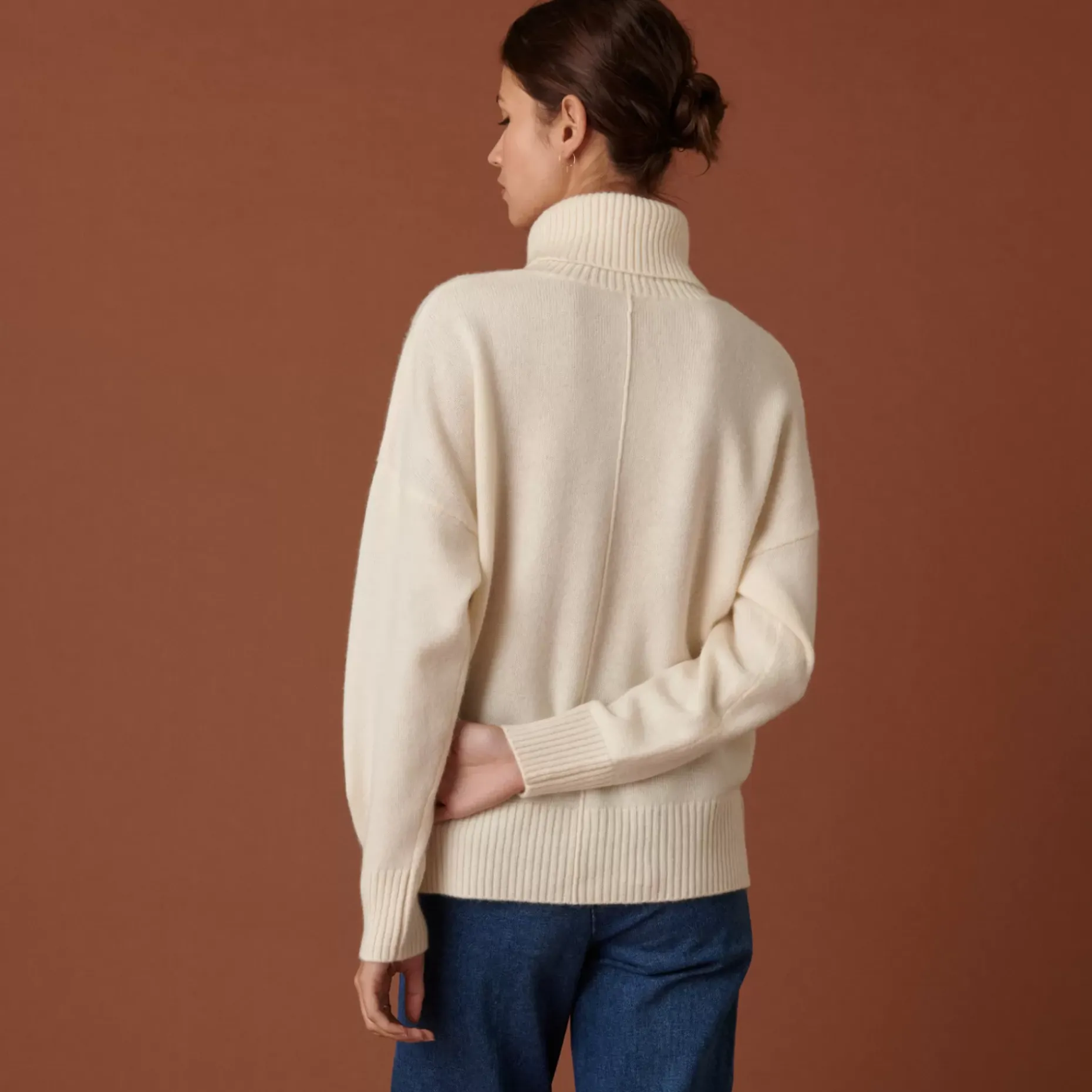 Maison Montagut Pulls>Pull Col Roule A Fentes En Cachemire 4 Fils - Adena