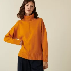 Maison Montagut Pulls>Pull Col Roule A Fentes En Cachemire 4 Fils - Adena