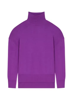Maison Montagut Pulls>Pull Col Roule A Fentes En Laine Merinos - Amy