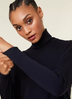 Maison Montagut Pulls>Pull Col Roule A Fentes En Laine Merinos - Amy