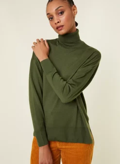 Maison Montagut Pulls>Pull Col Roule A Fentes En Laine Merinos - Amy