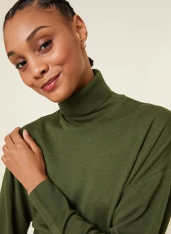Maison Montagut Pulls>Pull Col Roule A Fentes En Laine Merinos - Amy