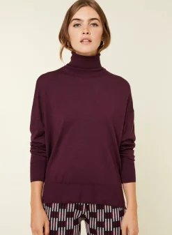 Maison Montagut Pulls>Pull Col Roule A Fentes En Laine Merinos - Amy