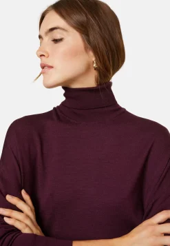 Maison Montagut Pulls>Pull Col Roule A Fentes En Laine Merinos - Amy