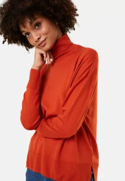 Maison Montagut Pulls>Pull Col Roule A Fentes En Laine Merinos - Amy