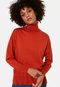 Maison Montagut Pulls>Pull Col Roule A Fentes En Laine Merinos - Amy