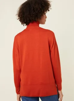 Maison Montagut Pulls>Pull Col Roule A Fentes En Laine Merinos - Amy