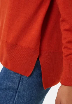Maison Montagut Pulls>Pull Col Roule A Fentes En Laine Merinos - Amy