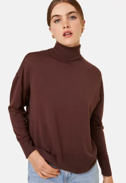 Maison Montagut Pulls>Pull Col Roule A Fentes En Laine Merinos - Amy