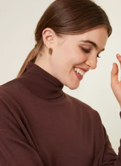 Maison Montagut Pulls>Pull Col Roule A Fentes En Laine Merinos - Amy