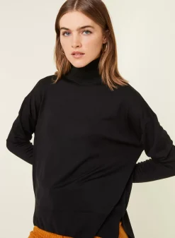 Maison Montagut Pulls>Pull Col Roule A Fentes En Laine Merinos - Amy