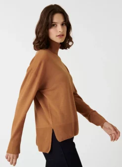 Maison Montagut Pulls>Pull Col Roule A Fentes En Laine Merinos - Amy