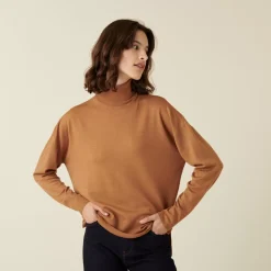 Maison Montagut Pulls>Pull Col Roule A Fentes En Laine Merinos - Amy
