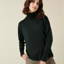 Maison Montagut Pulls>Pull Col Roule A Fentes En Laine Merinos - Amy