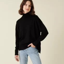 Maison Montagut Pulls>Pull Col Roule A Fentes En Laine Merinos - Amy