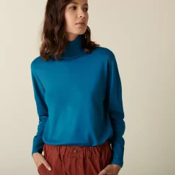 Maison Montagut Pulls>Pull Col Roule A Fentes En Laine Merinos - Amy