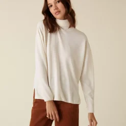 Maison Montagut Pulls>Pull Col Roule A Fentes En Laine Merinos - Amy