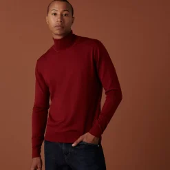 Maison Montagut Pulls>Pull Col Roule Avec Logo En Laine Merinos - Enzo