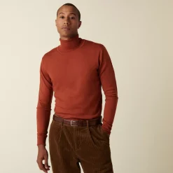 Maison Montagut Pulls>Pull Col Roule Avec Logo En Laine Merinos - Enzo