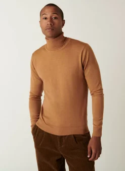 Maison Montagut Pulls>Pull Col Roule Avec Logo En Laine Merinos - Enzo