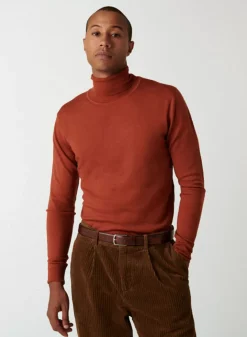 Maison Montagut Pulls>Pull Col Roule Avec Logo En Laine Merinos - Enzo