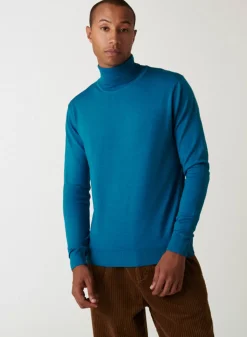Maison Montagut Pulls>Pull Col Roule Avec Logo En Laine Merinos - Enzo