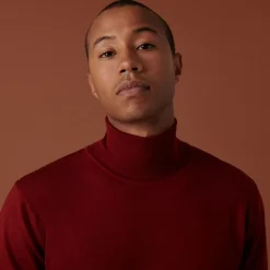 Maison Montagut Pulls>Pull Col Roule Avec Logo En Laine Merinos - Enzo