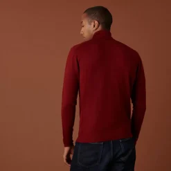 Maison Montagut Pulls>Pull Col Roule Avec Logo En Laine Merinos - Enzo