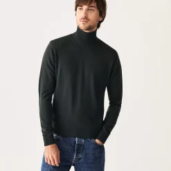 Maison Montagut Pulls>Pull Col Roule Avec Logo En Laine Merinos - Enzo