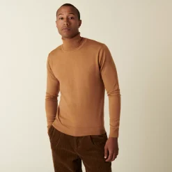 Maison Montagut Pulls>Pull Col Roule Avec Logo En Laine Merinos - Enzo