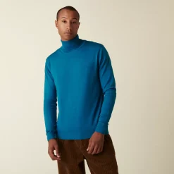 Maison Montagut Pulls>Pull Col Roule Avec Logo En Laine Merinos - Enzo