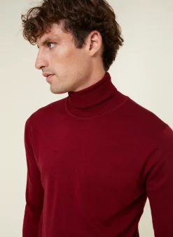 Maison Montagut Pulls>Pull Col Roule Avec Logo En Laine Merinos - Enzo