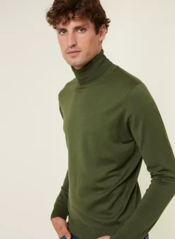 Maison Montagut Pulls>Pull Col Roule Avec Logo En Laine Merinos - Enzo