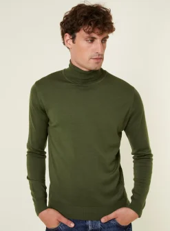 Maison Montagut Pulls>Pull Col Roule Avec Logo En Laine Merinos - Enzo