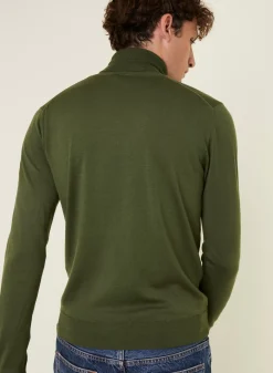 Maison Montagut Pulls>Pull Col Roule Avec Logo En Laine Merinos - Enzo